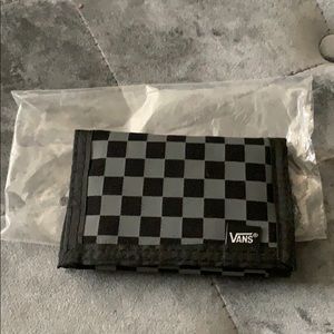 Vans Grey Checkered tri-fold wallet
